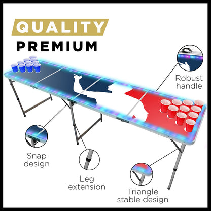 Offizieller Beer Pong Tisch mit LED Beleuchtung