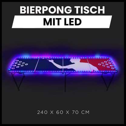 Offizieller Beer Pong Tisch mit LED Beleuchtung