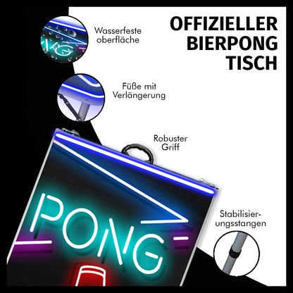 Offizieller Beer Pong Tisch mit LED Beleuchtung