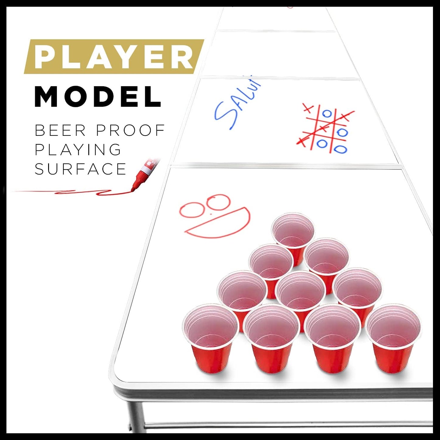 Offizieller Whiteboard Beer Pong Tisch