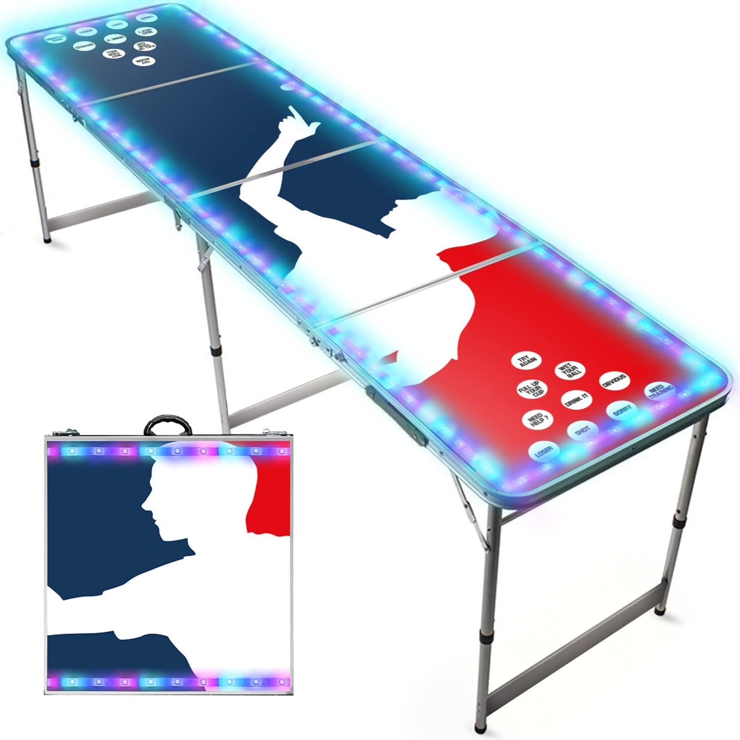 Offizieller Beer Pong Tisch mit LED Beleuchtung