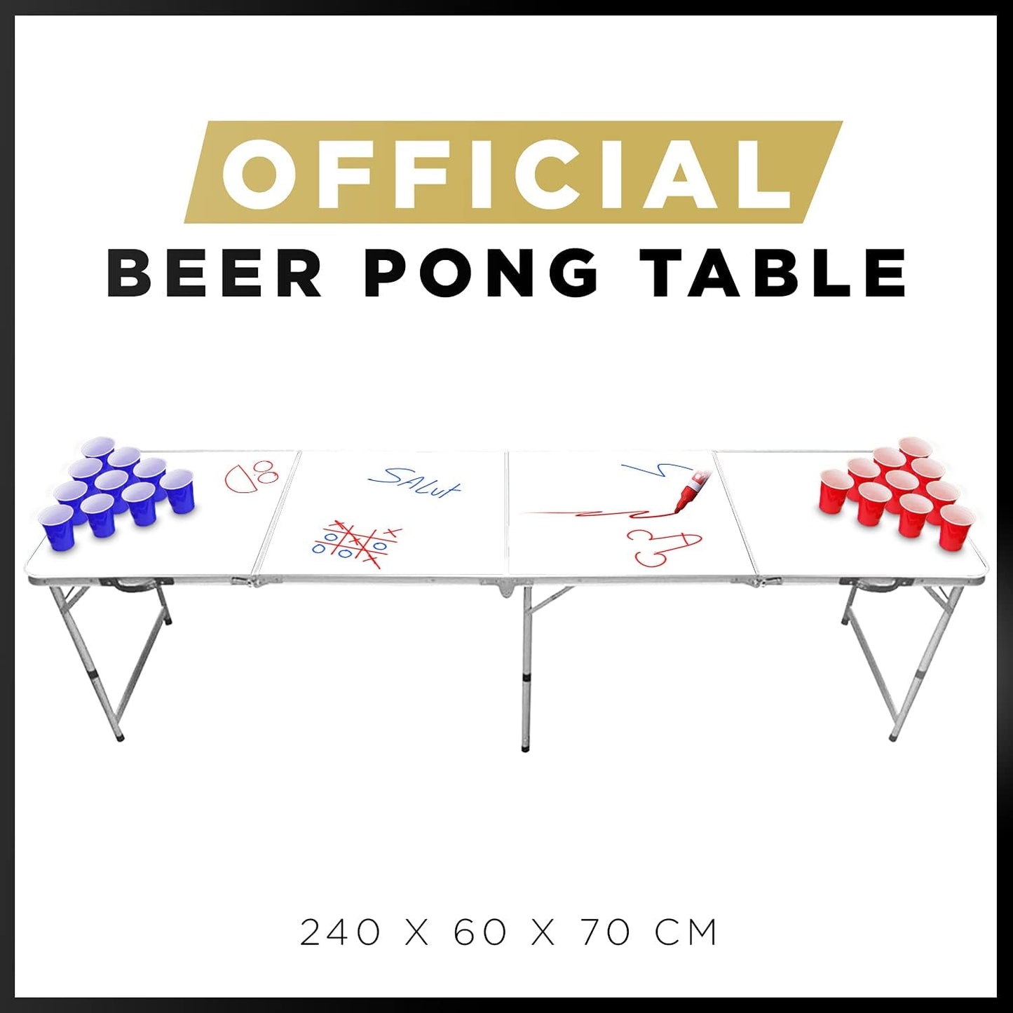 Offizieller Whiteboard Beer Pong Tisch