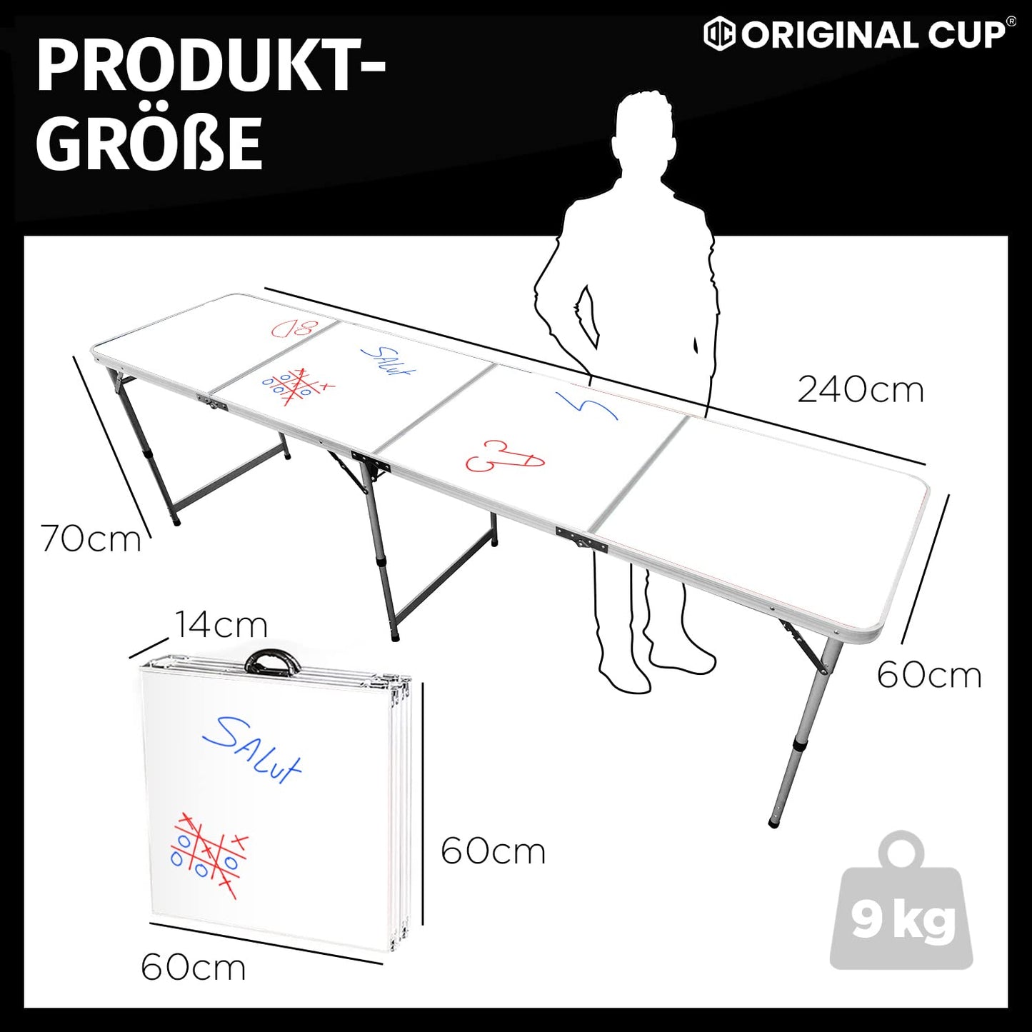 Offizieller Whiteboard Beer Pong Tisch